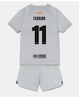 Barcelona Ferran Torres #11 Ausweichtrikot für Kinder 2022-23 Kurzarm (+ Kurze Hosen)
